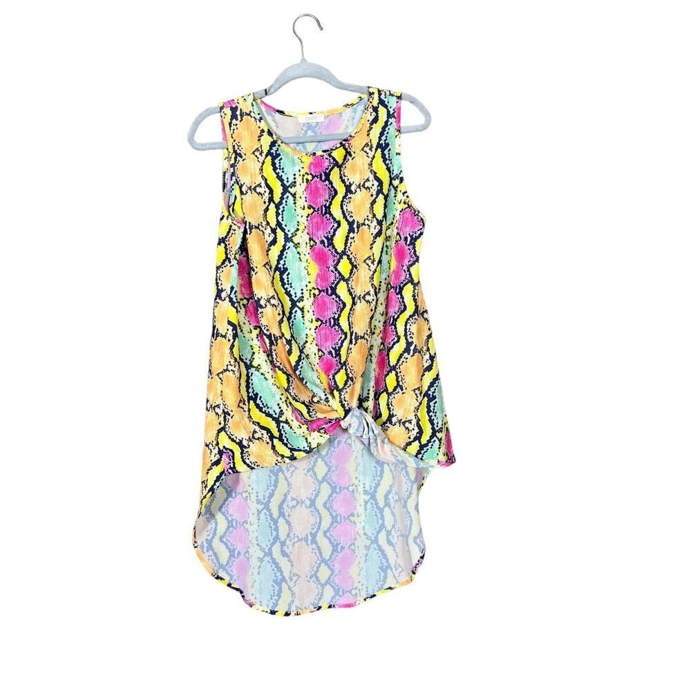 Oddy Women's Animal Print Yellow & Pink Top